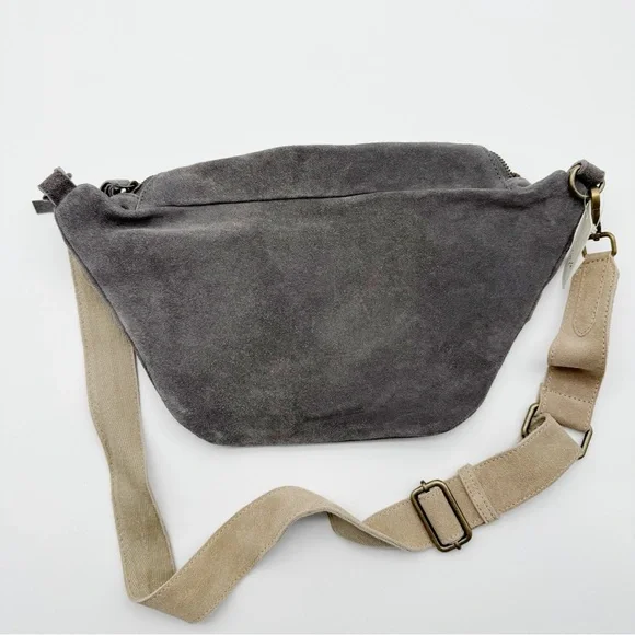 NWT Gray Free People Canyon Suede Sling Bag Crossbody - Picture 2 of 6